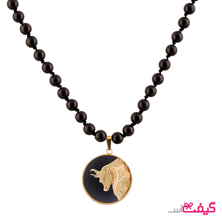 گردنبند سنگ اونیکس و ورق طلا ماه اردیبهشت